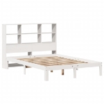 Letto Libreria senza Materasso Bianco 120x190 cm Legno di Pino