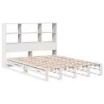 Letto Libreria senza Materasso Bianco 120x190 cm Legno Massello