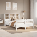 Letto Libreria senza Materasso Bianco 135x190 cm Legno di Pino