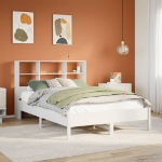 Letto Libreria senza Materasso Bianco 135x190 cm Legno di Pino