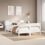 Letto Libreria senza Materasso Bianco 135x190 cm Legno di Pino