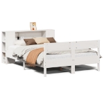 Letto Libreria senza Materasso Bianco 135x190 cm Legno di Pino