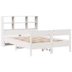 Letto Libreria senza Materasso Bianco 150x200 cm Legno di Pino