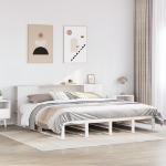 Letto Libreria senza Materasso Bianco 180x200 cm Legno Massello