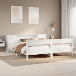 Letto Libreria senza Materasso Bianco 200x200 cm Legno di Pino