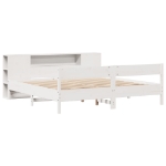 Letto Libreria senza Materasso Bianco 200x200 cm Legno di Pino