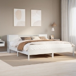 Letto Libreria senza Materasso Bianco 200x200 cm Legno di Pino