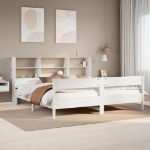 Letto Libreria senza Materasso Bianco 200x200 cm Legno di Pino