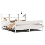 Letto Libreria senza Materasso Bianco 200x200 cm Legno di Pino