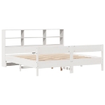 Letto Libreria senza Materasso Bianco 200x200 cm Legno di Pino