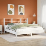 Letto Libreria senza Materasso Bianco 200x200 cm Legno di Pino