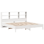 Letto Libreria senza Materasso Bianco 200x200 cm Legno di Pino