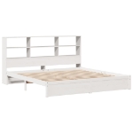 Letto Libreria senza Materasso Bianco 200x200 cm Legno di Pino