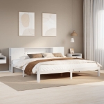 Letto Libreria senza Materasso Bianco 200x200 cm Legno di Pino