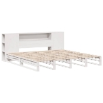 Letto Libreria senza Materasso Bianco 200x200 cm Legno Massello