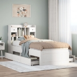 Letto Libreria senza Materasso Bianco 90x190 cm Massello Pino