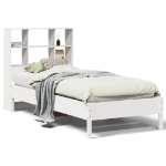 Letto Libreria senza Materasso Bianco 90x190 cm Massello Pino