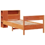 Letto Libreria senza Materasso Marrone Cera 100x200 cm in Pino