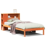 Letto Libreria senza Materasso Marrone Cera 100x200 cm in Pino