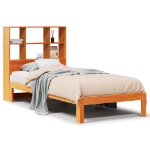 Letto Libreria senza Materasso Marrone Cera 100x200 cm in Pino