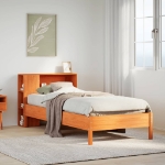 Letto Libreria senza Materasso Marrone Cera 100x200 cm in Pino