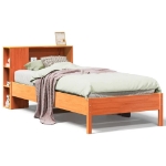 Letto Libreria senza Materasso Marrone Cera 100x200 cm in Pino