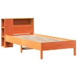 Letto Libreria senza Materasso Marrone Cera 100x200 cm in Pino