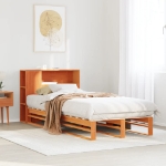 Letto Libreria senza Materasso Marrone Cera 100x200 cm Legno