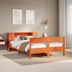 Letto Libreria senza Materasso Marrone Cera 120x190 cm in Pino