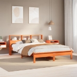 Letto Libreria senza Materasso Marrone Cera 120x190 cm in Pino