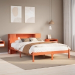 Letto Libreria senza Materasso Marrone Cera 120x190 cm in Pino