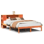 Letto Libreria senza Materasso Marrone Cera 120x190 cm in Pino