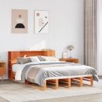 Letto Libreria senza Materasso Marrone Cera 120x190 cm Legno