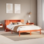 Letto Libreria senza Materasso Marrone Cera 120x200 cm in Pino