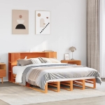 Letto Libreria senza Materasso Marrone Cera 120x200 cm Legno