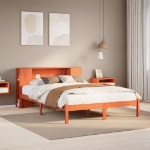 Letto Libreria senza Materasso Marrone Cera 135x190 cm in Pino