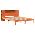 Letto Libreria senza Materasso Marrone Cera 135x190 cm in Pino