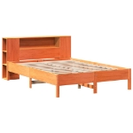 Letto Libreria senza Materasso Marrone Cera 135x190 cm in Pino