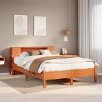 Letto Libreria senza Materasso Marrone Cera 160x200 cm in Pino