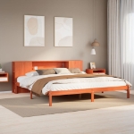 Letto Libreria senza Materasso Marrone Cera 180x200 cm in Pino