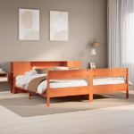 Letto Libreria senza Materasso Marrone Cera 180x200 cm in Pino