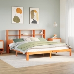 Letto Libreria senza Materasso Marrone Cera 180x200 cm in Pino