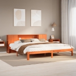 Letto Libreria senza Materasso Marrone Cera 180x200 cm in Pino