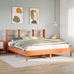 Letto Libreria senza Materasso Marrone Cera 180x200 cm in Pino