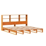 Letto Libreria senza Materasso Marrone Cera 180x200 cm Legno