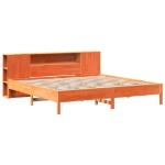 Letto Libreria senza Materasso Marrone Cera 200x200 cm in Pino