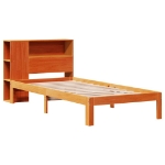 Letto Libreria senza Materasso Marrone Cera 75x190 cm in Pino