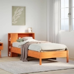 Letto Libreria senza Materasso Marrone Cera 75x190 cm in Pino