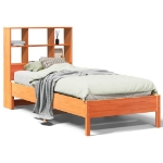 Letto Libreria senza Materasso Marrone Cera 75x190 cm in Pino