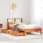 Letto Libreria senza Materasso Marrone Cera 90x190 cm in Pino